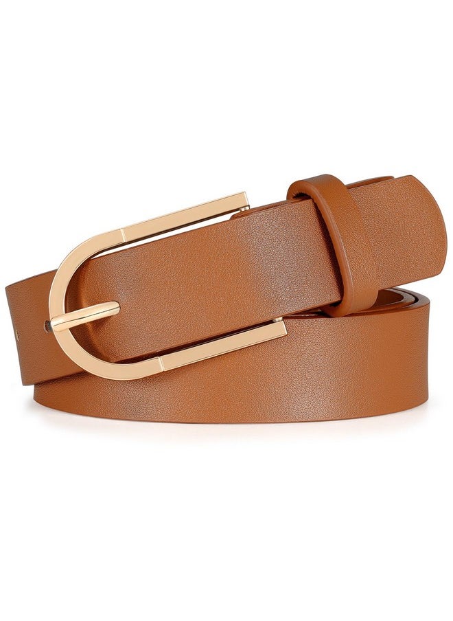 Women'S Belts For Jeans Pants, Black Brown Waist Belts For Ladies Dresses With Fashion Gold Silver Buckle Plus Size Belts, Brown Gold Belt, 100Cm