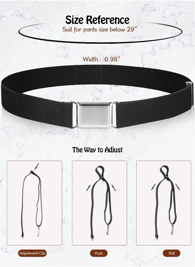 3 Pieces Kids Magnetic Belt Adjustable Fashion Belt with Magnetic Buckle for Boys and Gilrs