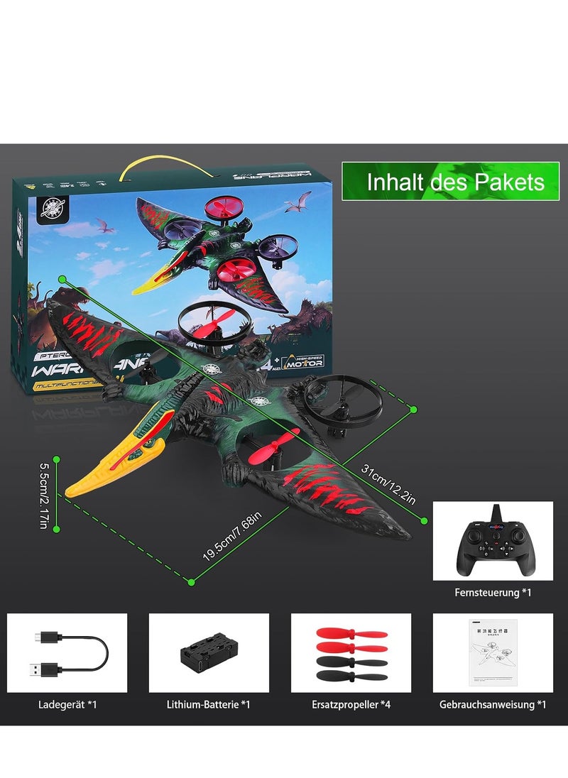 RC Aeroplane 2.4GHz Remote Controlled Aeroplane L0713 Quadcopter, Floating Fighter Aircraft RTF for Beginners, Children & Adults, USB Charging, Green – Easy to Fly, Fun for All Ages