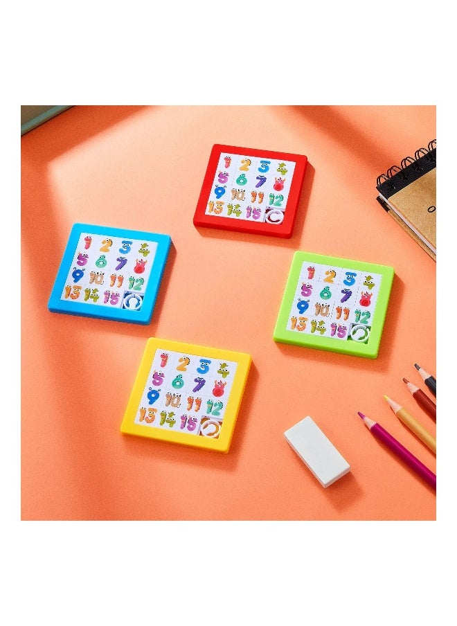 8 Pcs Puzzle Plastic Slide Number Puzzle Brain Teaser IQ Game,   Toddler Early Education Toys Educational Learning Tool for Boys and Girls Party Favor (Random Color)