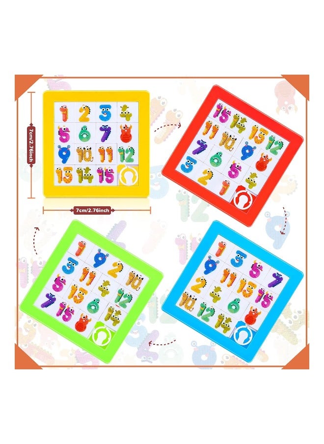 8 Pcs Puzzle Plastic Slide Number Puzzle Brain Teaser IQ Game,   Toddler Early Education Toys Educational Learning Tool for Boys and Girls Party Favor (Random Color)