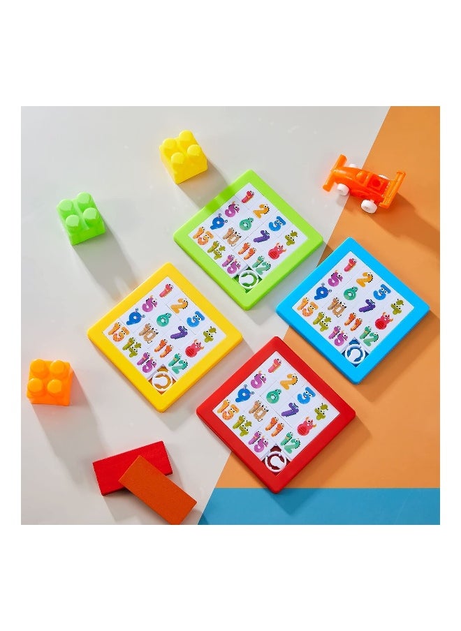 8 Pcs Puzzle Plastic Slide Number Puzzle Brain Teaser IQ Game,   Toddler Early Education Toys Educational Learning Tool for Boys and Girls Party Favor (Random Color)