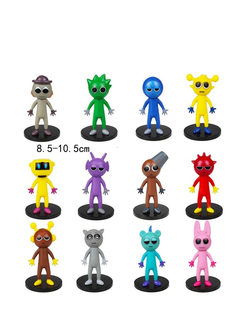 12 Piece Sprunki  Figures The Sprunki  Action Figure Toys For Fans Sprunki Series Figures Model Birthday Cake Toppers