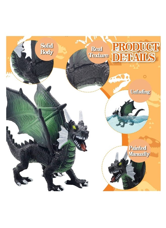 Dragon Toy Figures, 6 pcs Plastic Dragon Figurines, Mini Dragon Toys, Flying Dragon Statue Cake Topper in Assorted Colors and Styles, Kids Toys Birthday Party Decoration