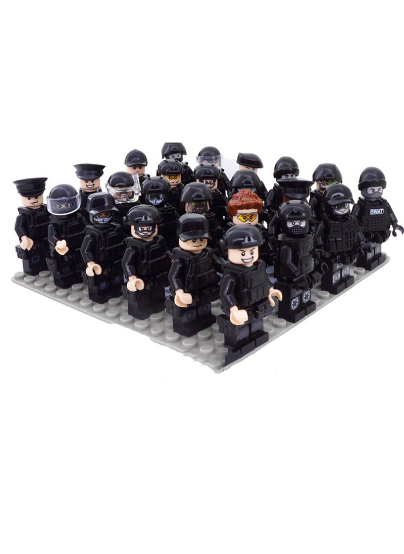 Black Swat Formation, Miniature Building Block Toys, Mini Swat Character Building Blocks Children'S Toys