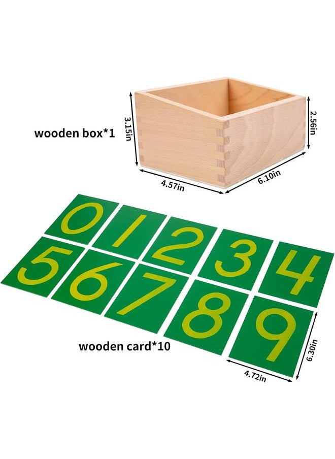 bluejw Wooden Math Counting,Sandpaper Numbers with Box for Toddlers Kids,Early Development Math Material for Preschool Learning Education Toys,Sensory 0-9 Cards Montessori Flash Cards