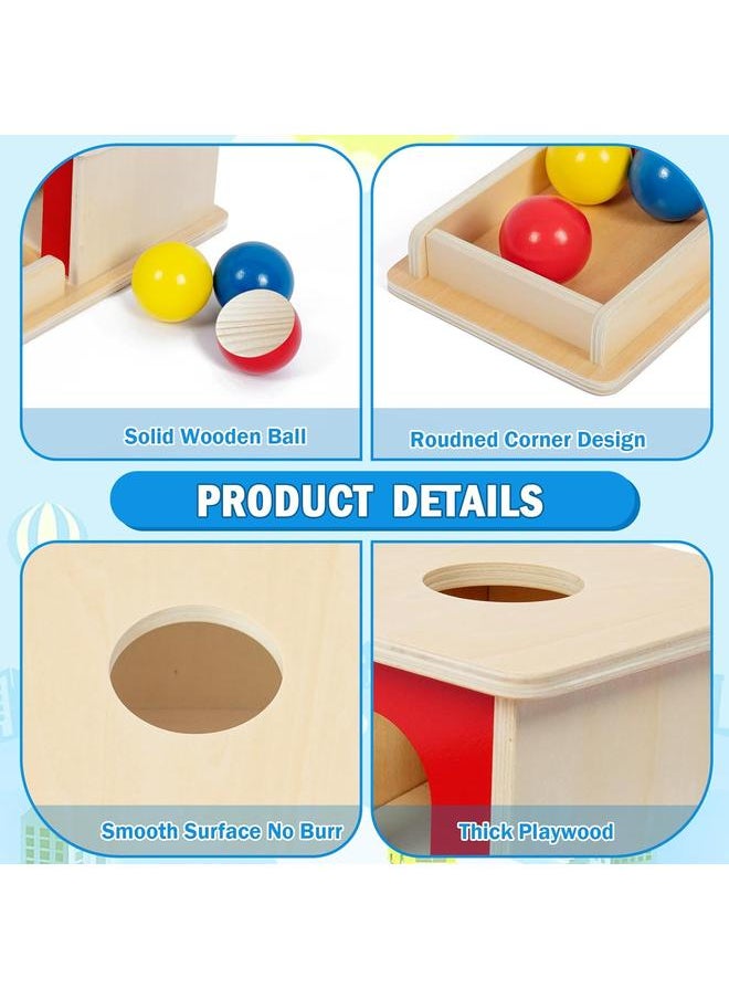 bluejw Wooden Toy for 6-12 Month Baby 3 Balls,Sorting and Stacking Colorful Learning Education Toy for Toddler Kid 1-2 Year Old, Preschool Girl and Boy Gift(Full Size Typical)