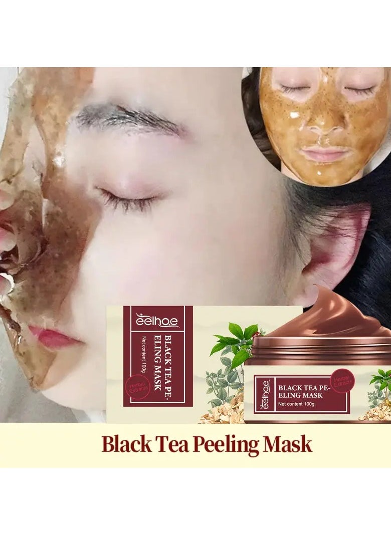 100g Ginseng Black Tea Peeling Mask - Exfoliating & Repairing Solution for Blackheads, Spots, Melanin & Pigment Removal, Improving Skin Clarity & Radiance - Natural Herbal Formula for Glowing Complexion