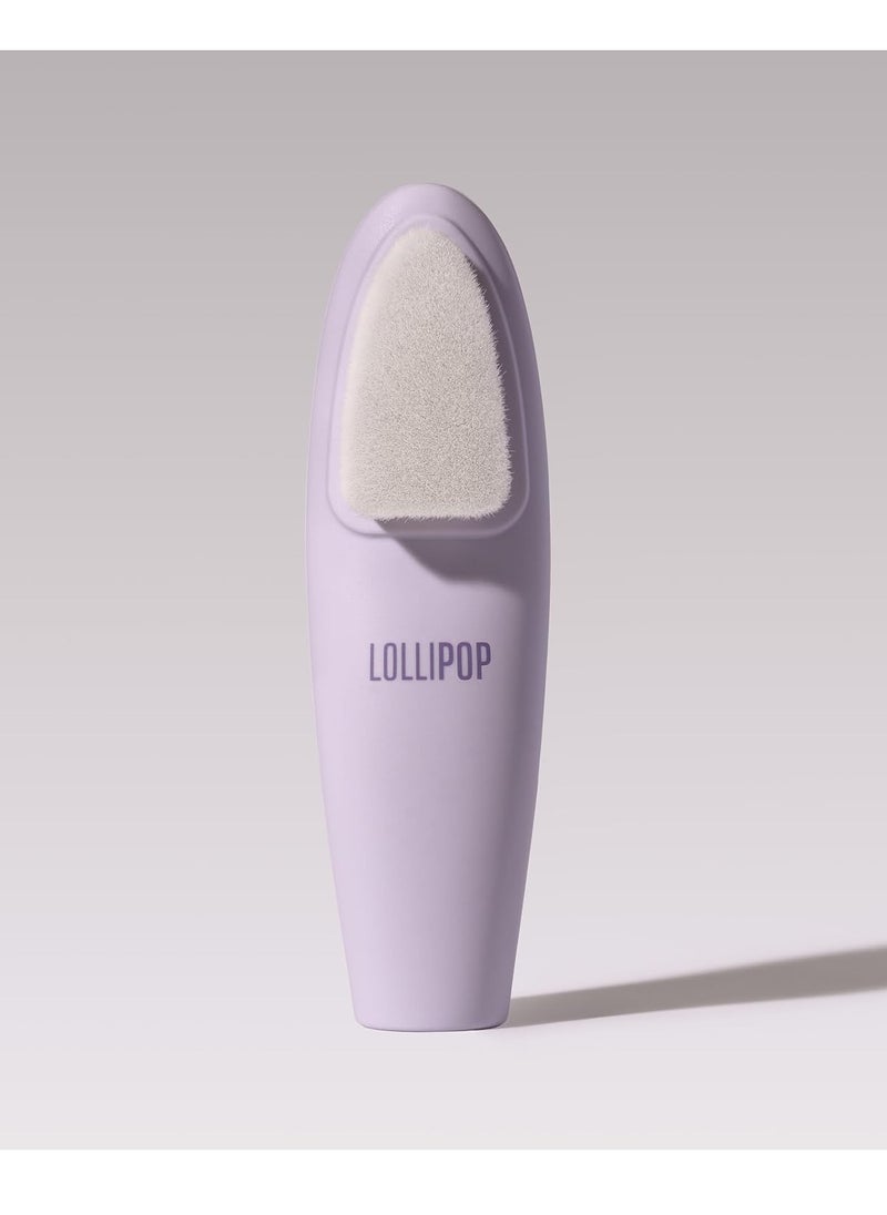 LOLLIPOP Dual-Sided Silicone Face Scrubber, Face Exfoliator, Synthetic Face Brush Cleanser, Facial Cleansing Brush for Massage- Plum