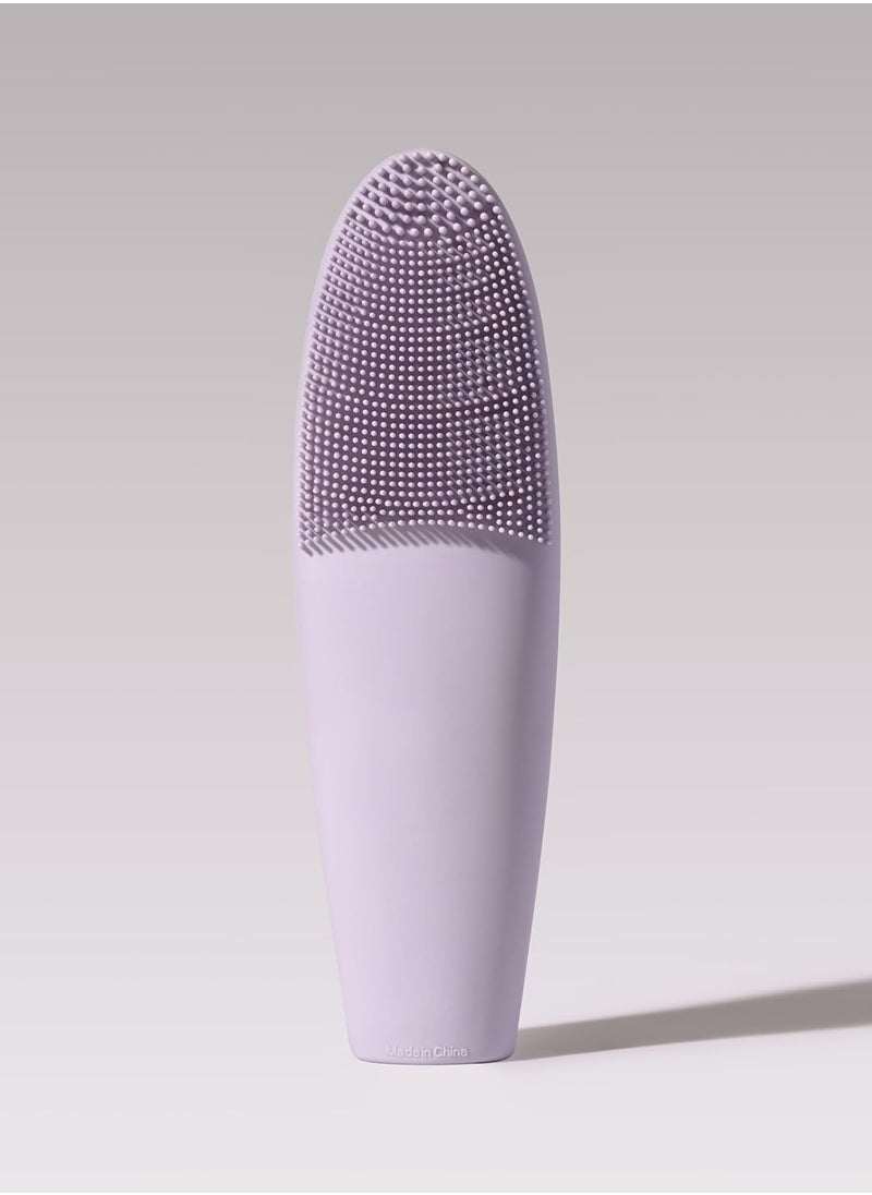 LOLLIPOP Dual-Sided Silicone Face Scrubber, Face Exfoliator, Synthetic Face Brush Cleanser, Facial Cleansing Brush for Massage- Plum
