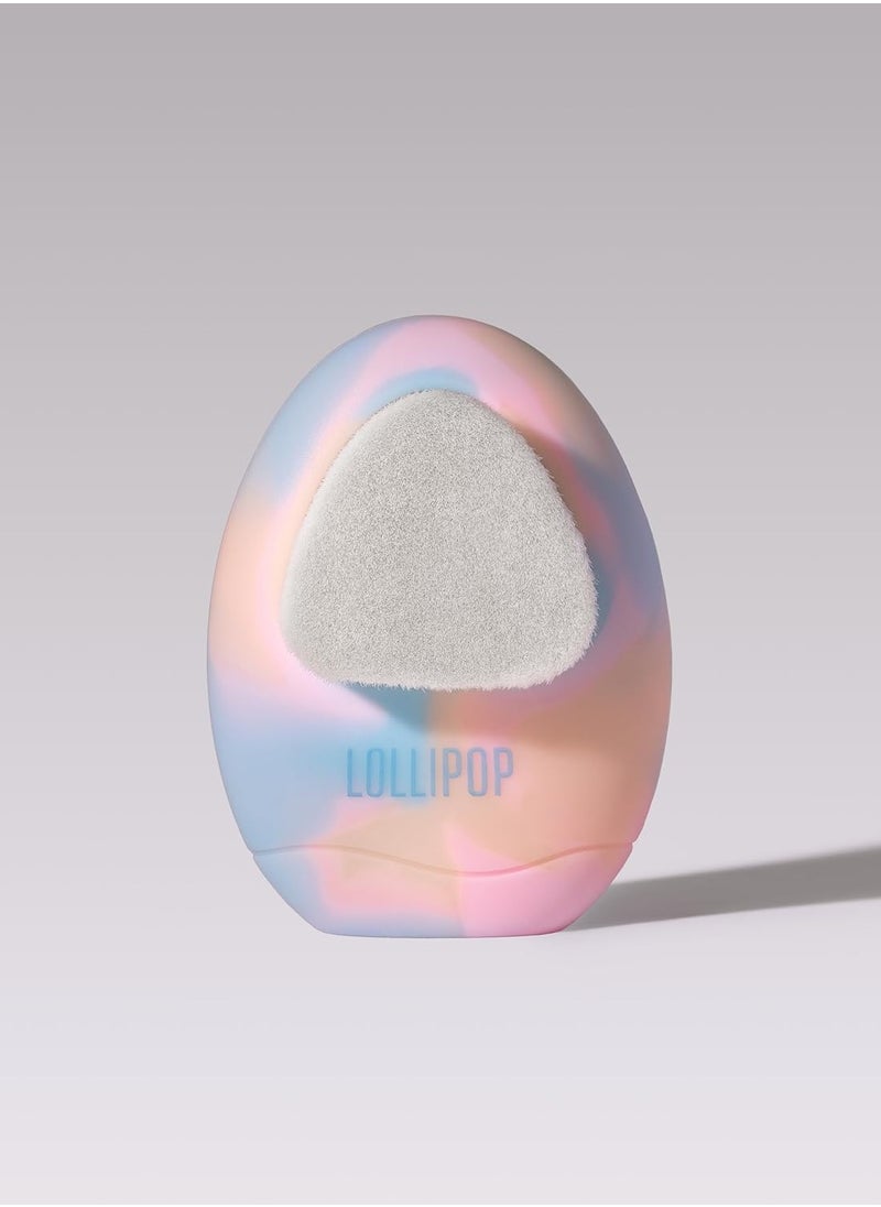 LOLLIPOP Palm Size Dual-Sided Silicone Face Exfoliator, Face Scrubber, Synthetic Face Brush Cleanser, Facial Cleansing Brush for Massager Rainbow