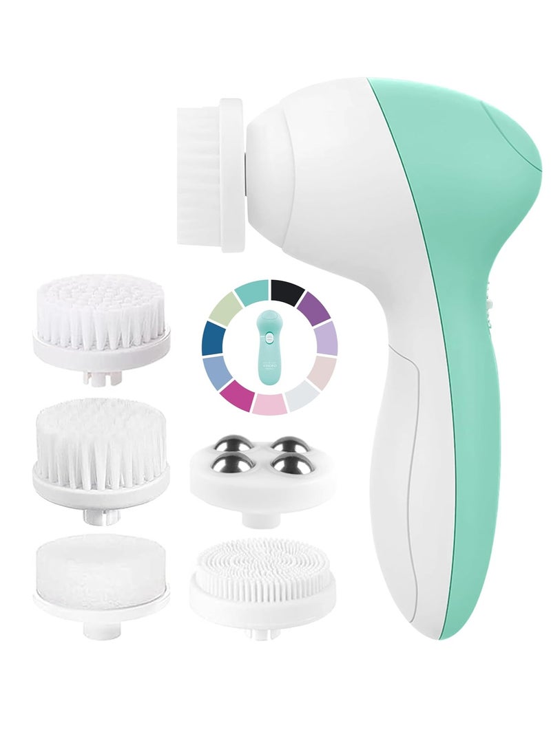Face Scrubber | Facial Cleansing Brush Exfoliator Skin Care Products Beauty Products Powered Electric Wash Exfoliating Spin Cleanser Cleaning Scrub Including 7 Heads (Opal)