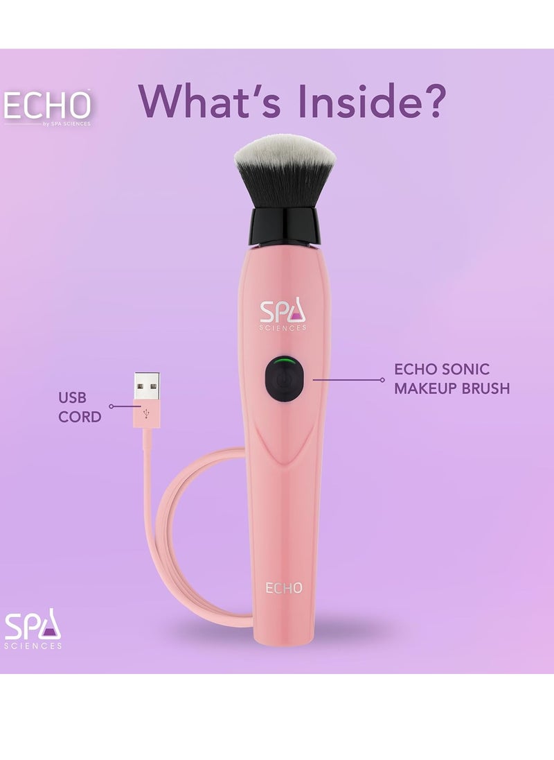 Spa Sciences ECHO - Makeup Brush for Flawless Blending, Contouring, Highlight & Airbrush Finish - 3 Speeds - Rechargeable