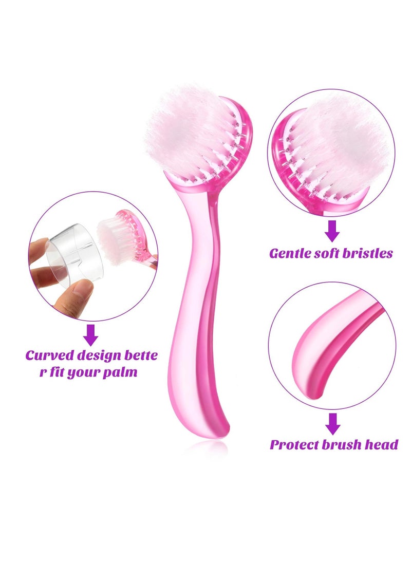 6 Pieces Facial Cleansing Brush Soft Bristle Facial Brush Scrub Exfoliating Facial Brush with Acrylic Handle, Face Wash Scrub Exfoliator Brush for Face Care Makeup Skincare Removal