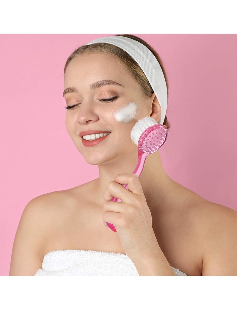 6 Pieces Facial Cleansing Brush Soft Bristle Facial Brush Scrub Exfoliating Facial Brush with Acrylic Handle, Face Wash Scrub Exfoliator Brush for Face Care Makeup Skincare Removal