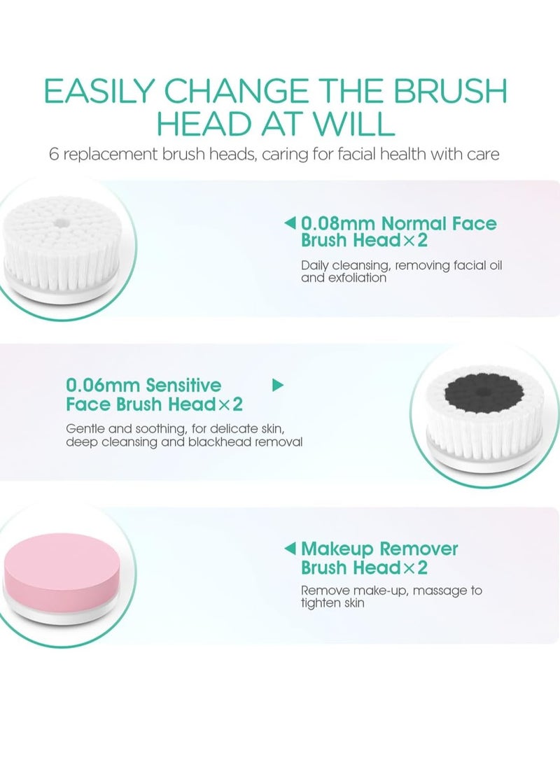 VOYOR Facial Cleansing Brush Electric for Deep Skin Cleansing Face Scrubber Rechargeable for Exfoliating and Removing Blackhead Spin Face Brush for Massaging, Remove Makeup Facial Brush FB101