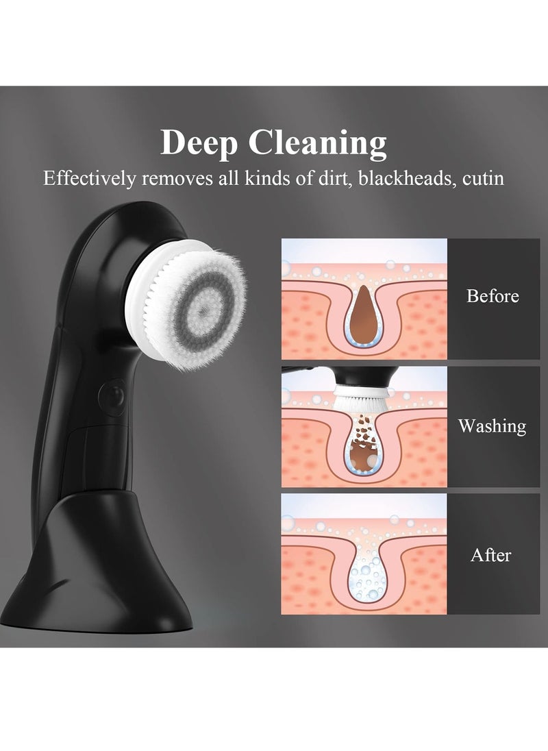 TOUCHBeauty Facial Cleansing Brush for Men Face Scrubber with Advanced PBT Bristles Spin Brush & Stand, Facial Cleansing System Designed for Men | Dual Speed, Waterproof, Battery Powered TB-0759M