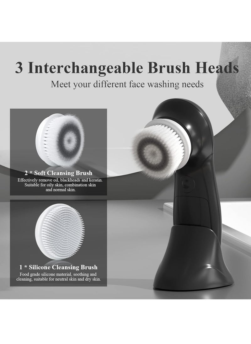 TOUCHBeauty Facial Cleansing Brush for Men Face Scrubber with Advanced PBT Bristles Spin Brush & Stand, Facial Cleansing System Designed for Men | Dual Speed, Waterproof, Battery Powered TB-0759M
