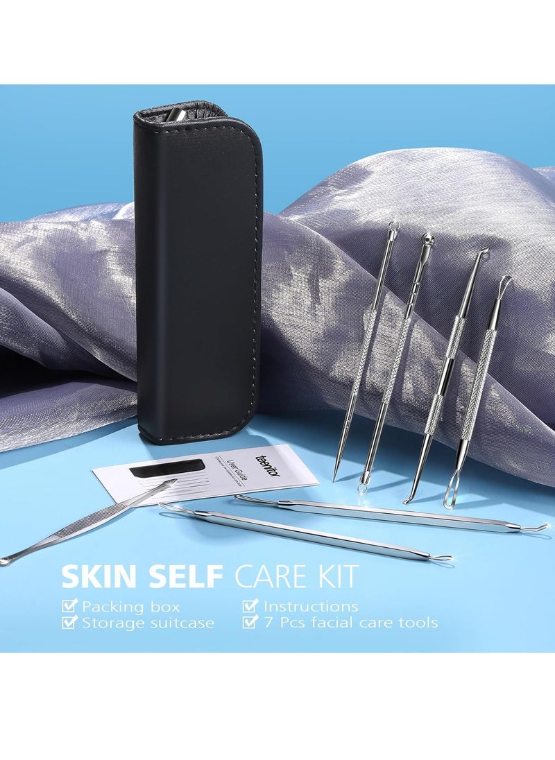 Teenitor 7 in 1 Pimple Popper Tool Kit Blackhead Remover Tools Blackhead Extractor, Pimple Extractor Pimple Popper Tool Zit Popper Tool Acne Tools Comedone Extractor Black Head Remover for Face