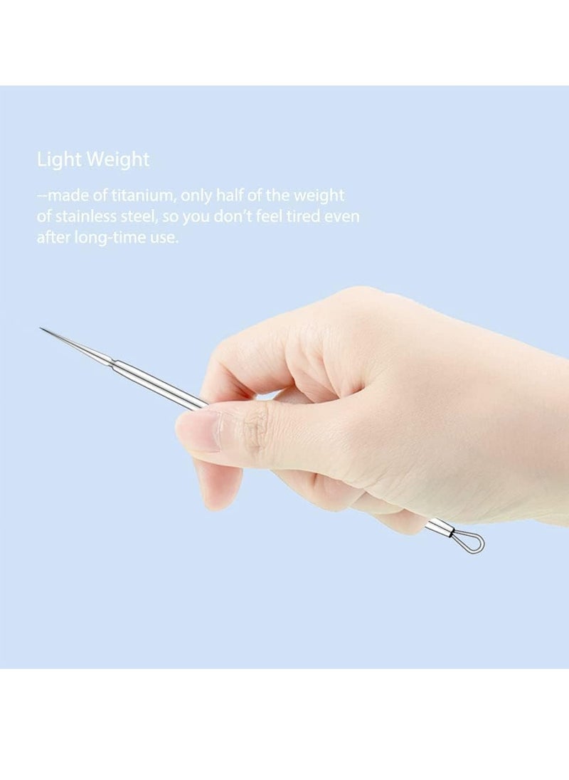 ZIZZON Titanium Lancet Needle Acne Blackhead Remover Pimple Extractor Popper Tool