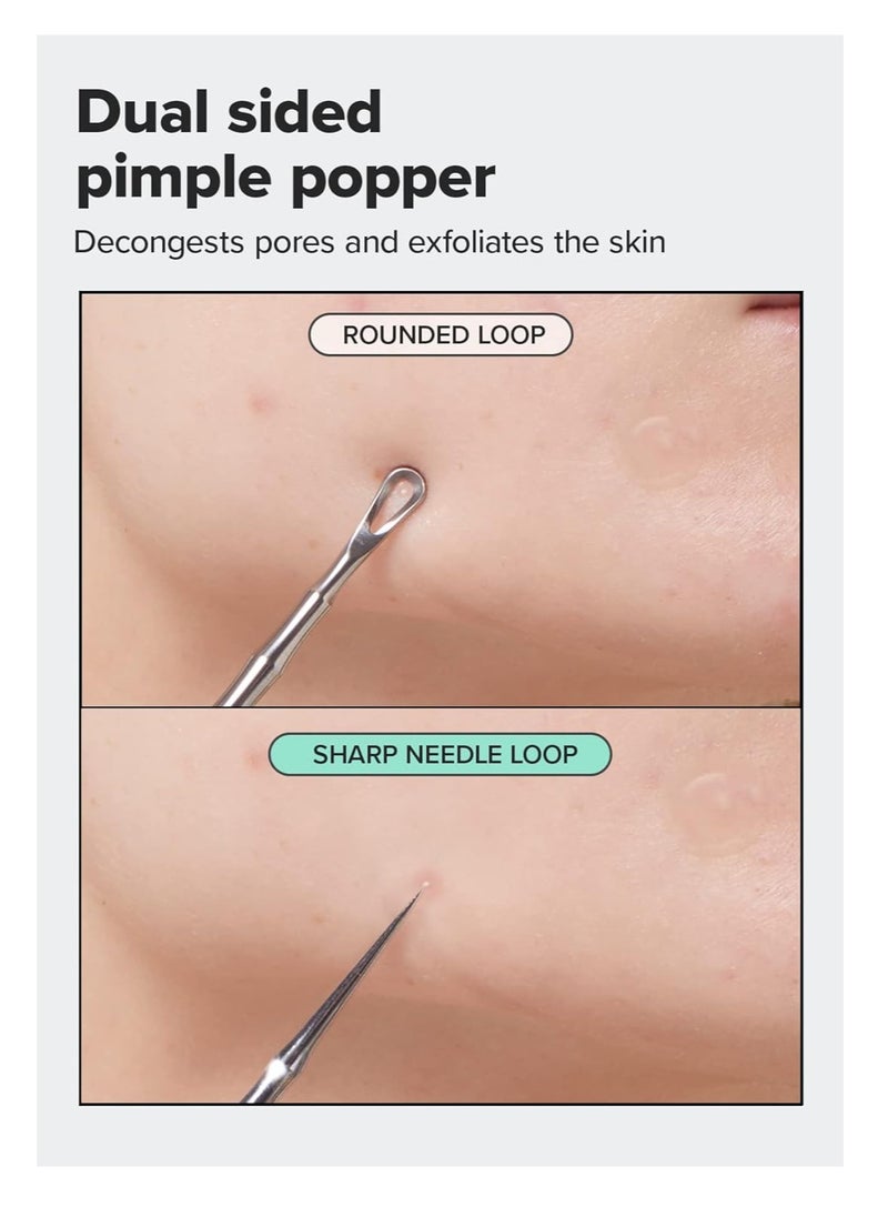 I Dew Care Dual-Tip Pimple Popper - Proper Popper | Blackhead Remover Tool, Pimple Popper, Comedone Extractor, 2-in-1 Stainless Steel Lancet, 1 EA