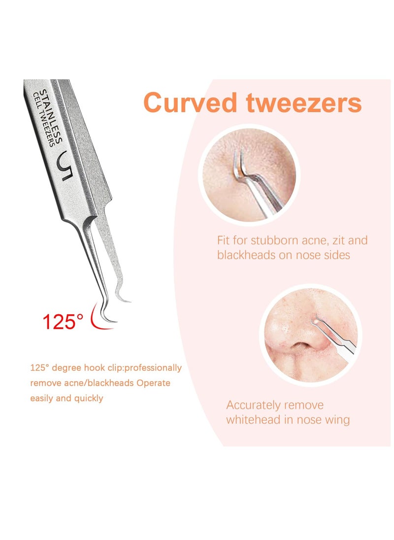 WSYUB Blackhead Tweezers, Milia Remover, Pimple Popper Tool,Ingrown Hair Tweezers, Blackhead Extractor