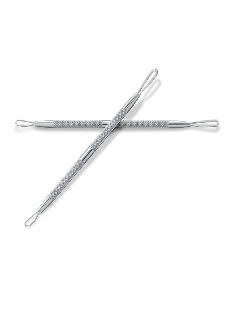 Professional Blackhead Remover Blemish Extractor Tool - Pimple Comedone Removal 2-in-1 Stainless Steel Pimple Popper(2pcs)