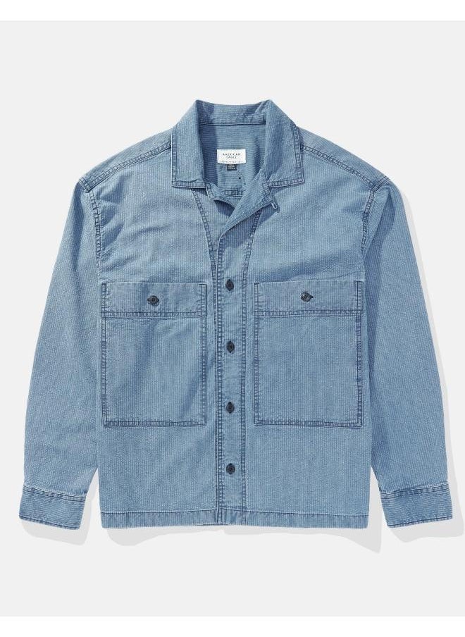 AE Long-Sleeve Denim Shirt Jacket