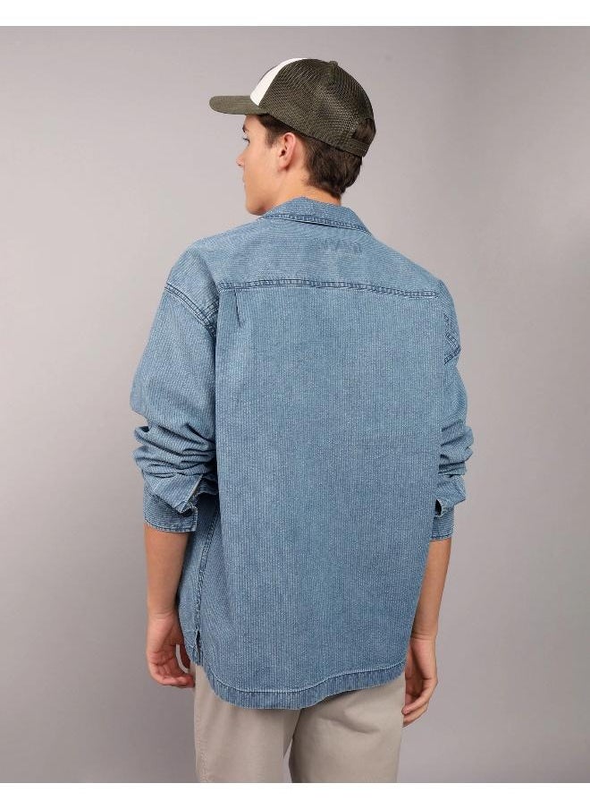 AE Long-Sleeve Denim Shirt Jacket