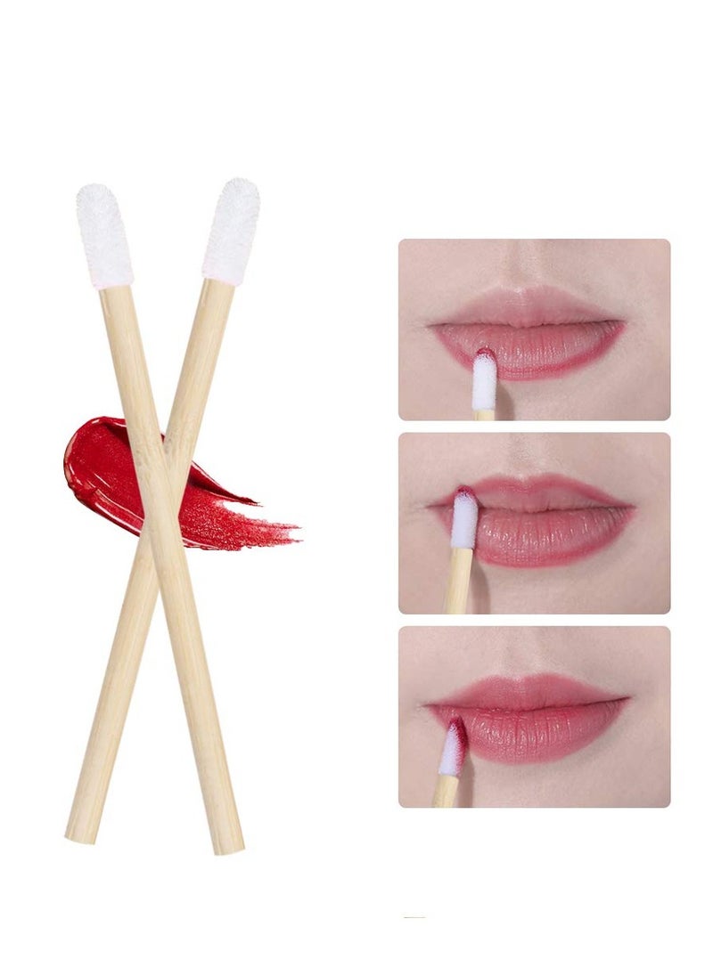 100 Pieces Disposable Lip Brushes Multifunctional Beauty Makeup Brush Lipstick Gloss Eyeshadow Applicator Smudge Cosmetic Tool Set