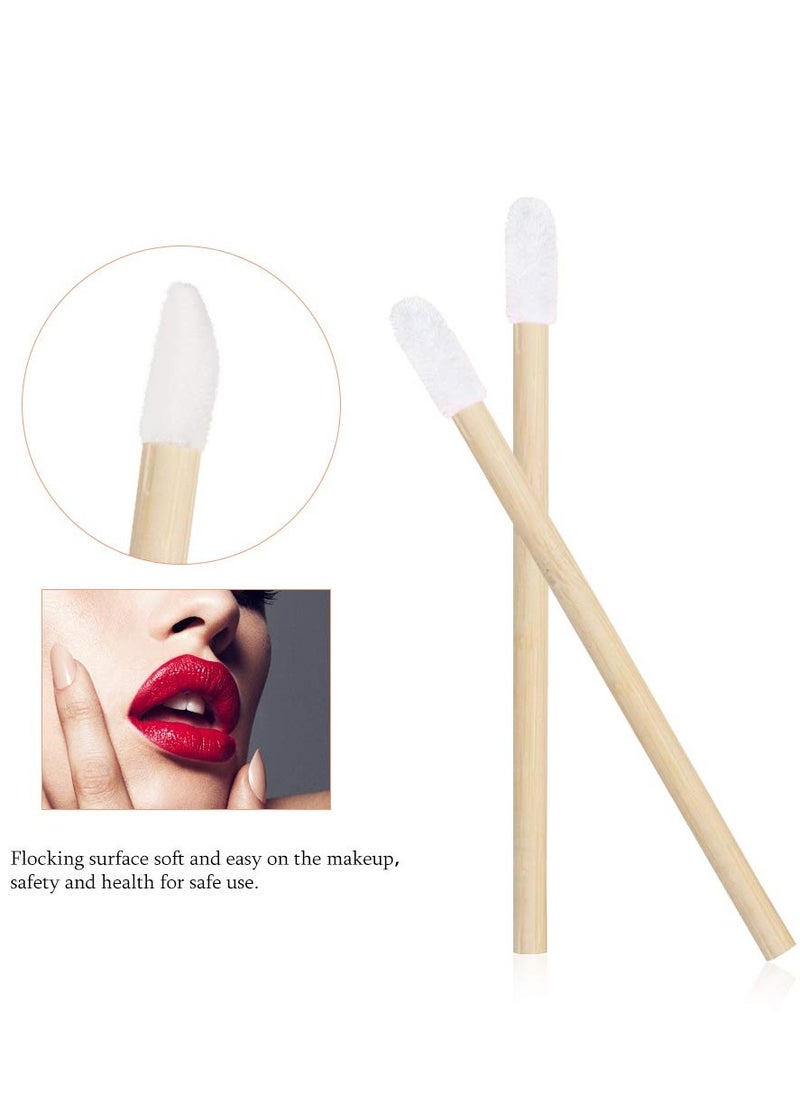 100 Pieces Disposable Lip Brushes Multifunctional Beauty Makeup Brush Lipstick Gloss Eyeshadow Applicator Smudge Cosmetic Tool Set