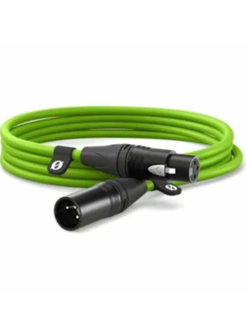 Premium XLR Cable - 3m Microphone Cable Green