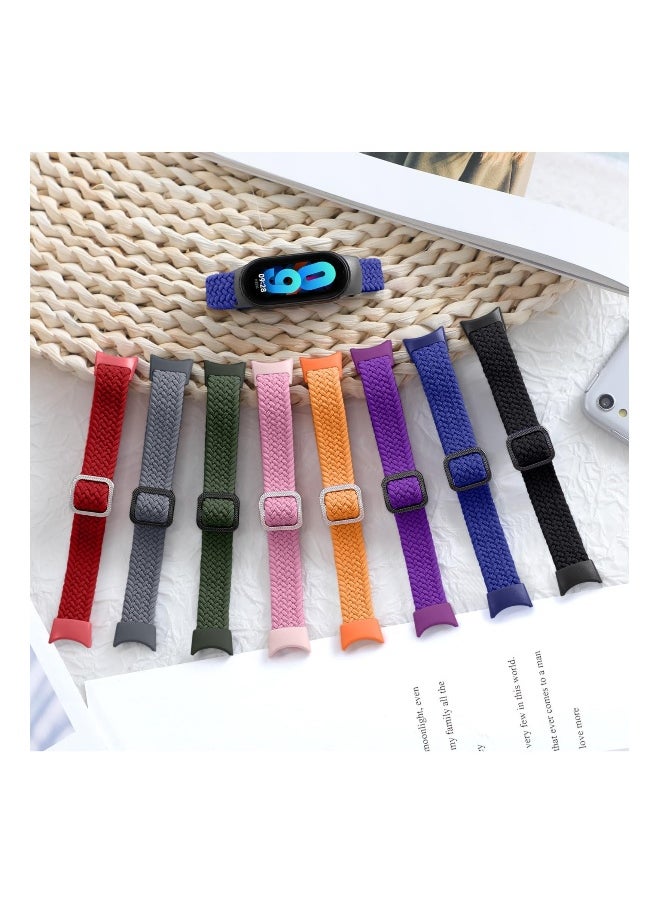 Braided Strap Compatible with Xiaomi Smart Band 8, Soft Nylon Sport Strap, Breathable Stretchable Elastic Sport Strap Replacement Band for Women Men Children, 10 Pcs