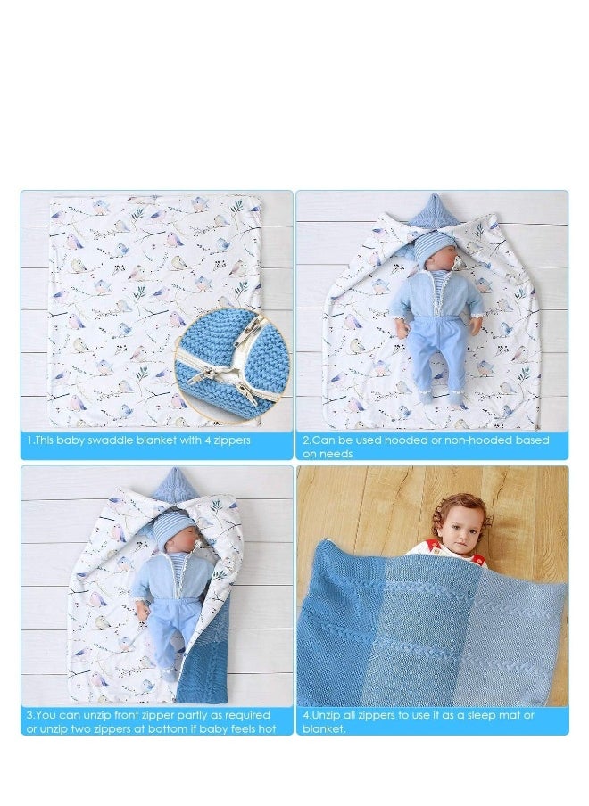 Newborn Baby Swaddle Blanket Multifunction Stroller Wrap Sleeping Mat Thick Warm Sleeping Bag Soft Thick Fleece Warm Blanket Newborn Sleeping Bag for Baby Boys Girls