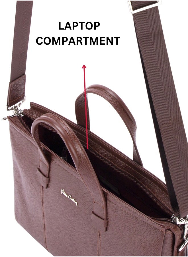 Premium Business Laptop Briefcase 15.6-Inch Laptop Bag Large Capacity Messenger Bag Soft Top Handle Handbag with Long Straps Travel Office Work Black