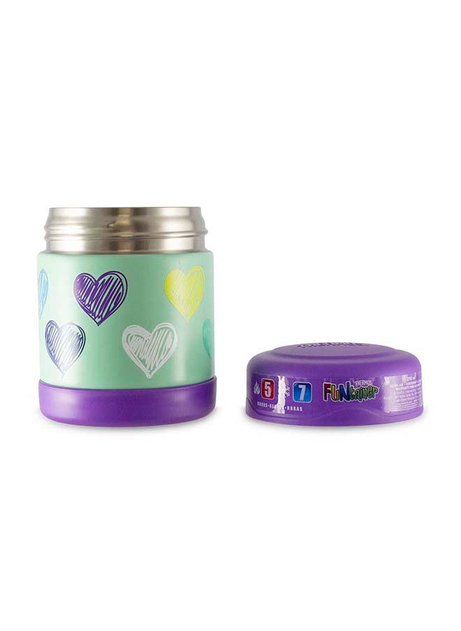 Stainless Steel Vacuum Insulated Food Jar With Leak-Proof Lid - Hearts