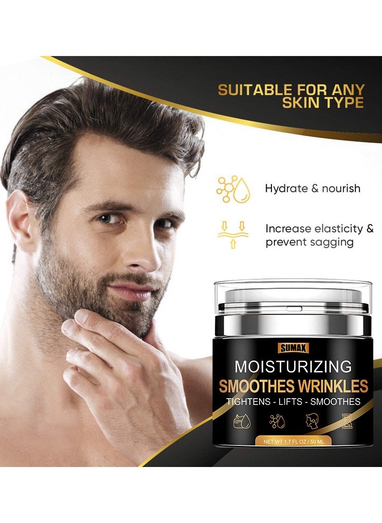 Men's Face Cream，Face Collagen Cream with Hyaluronic Acid Day and Night Nourishing and Moisturizing for Man 50ml