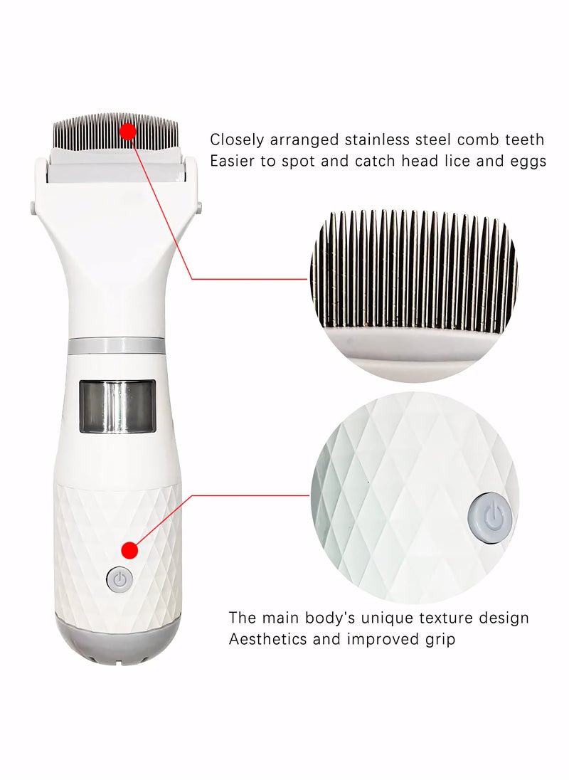 Electric Anti-Lice Comb with Three Filter, Professional Hair Filter Tool with Enhanced Features, for Trap Head Lice and Eggs Remover, Allergy and Chemical Free