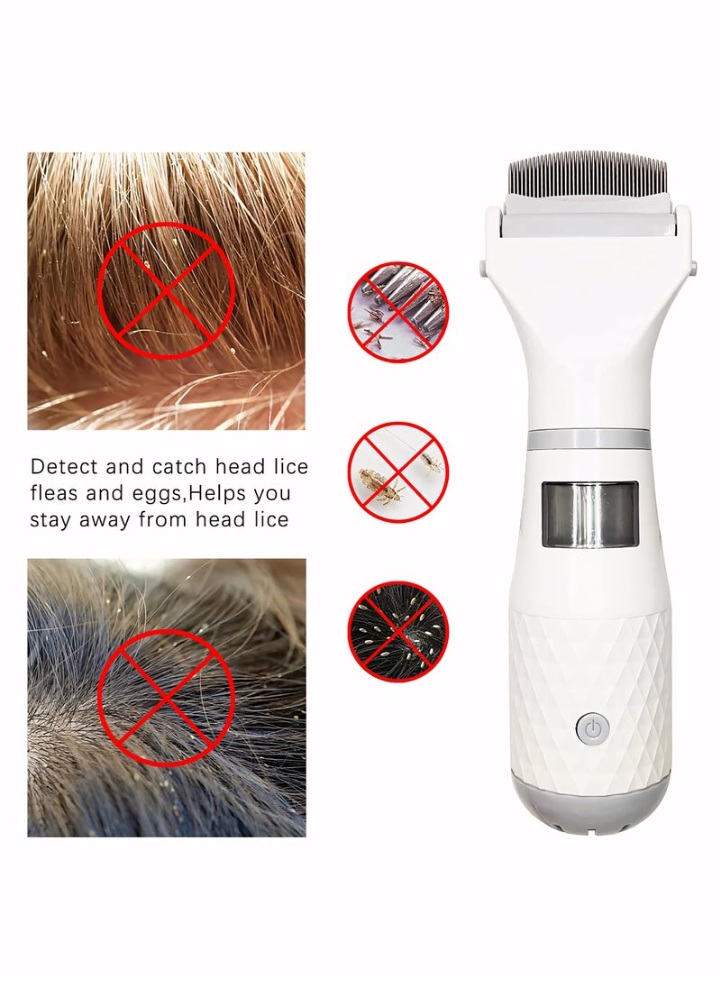 Electric Anti-Lice Comb with Three Filter, Professional Hair Filter Tool with Enhanced Features, for Trap Head Lice and Eggs Remover, Allergy and Chemical Free