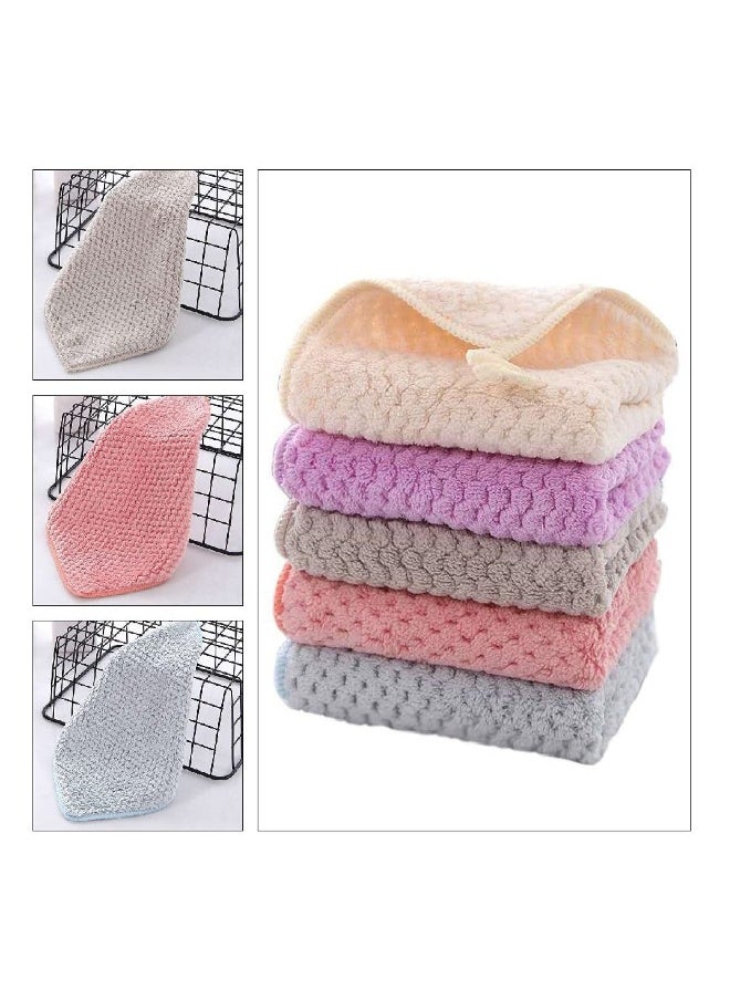 5-Piece Hand Towel With Loop Soft Fast Drying Hand Towel For Kitchen Square Thin Hanging Hand Towels With Hanging Small Dry Hand Towels For Kitchen Bathroom