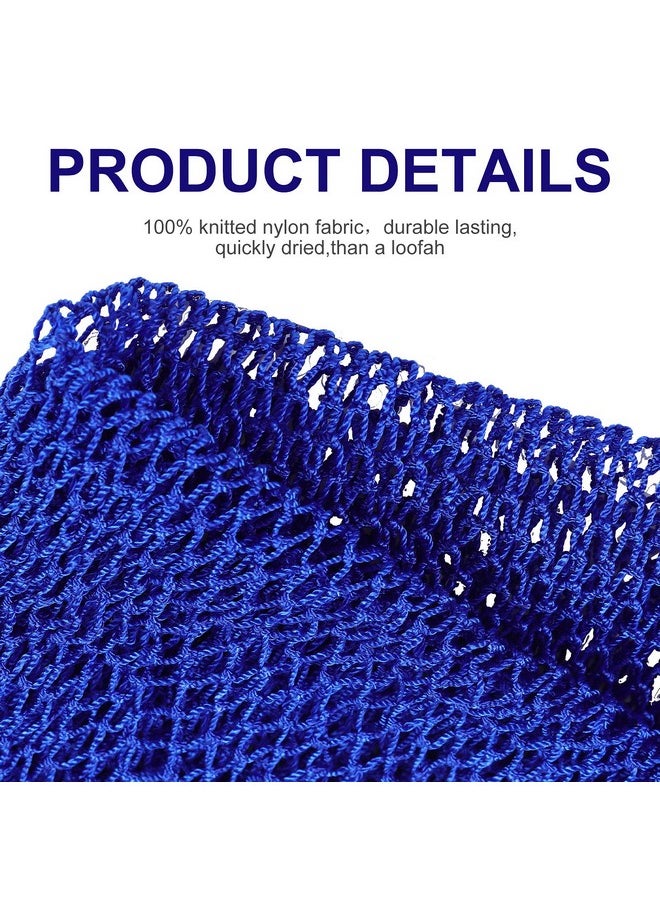 2 Pieces African Exfoliating Net Bath Sponge African Net Long Back Scrubber Body Shower Scrubber Back Scrubber Skin Smoother For Daily Use Or Stocking Stuffer (Blue, Black)