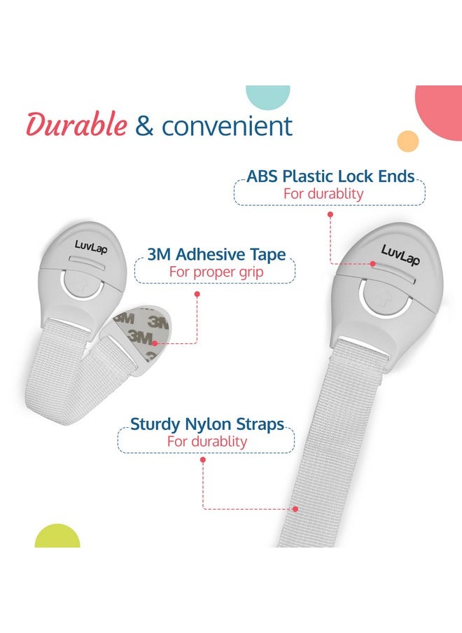 Baby Safety Furniture Locks, Pack Of 10 ; Adjustable And Flexible With 3M Adhesive