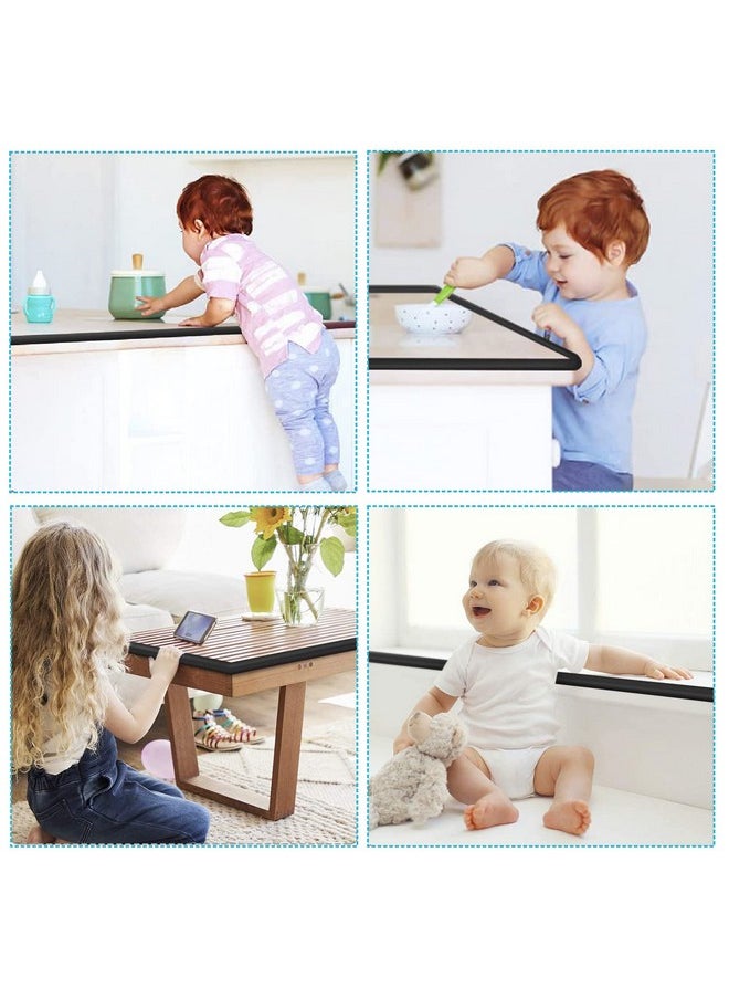 Baby Safety Strip Furniture Edge Guard Cushion Corner Cover 2 Meter 6.5 Feet Tape Infant Bump Protector (L Shape_Black)