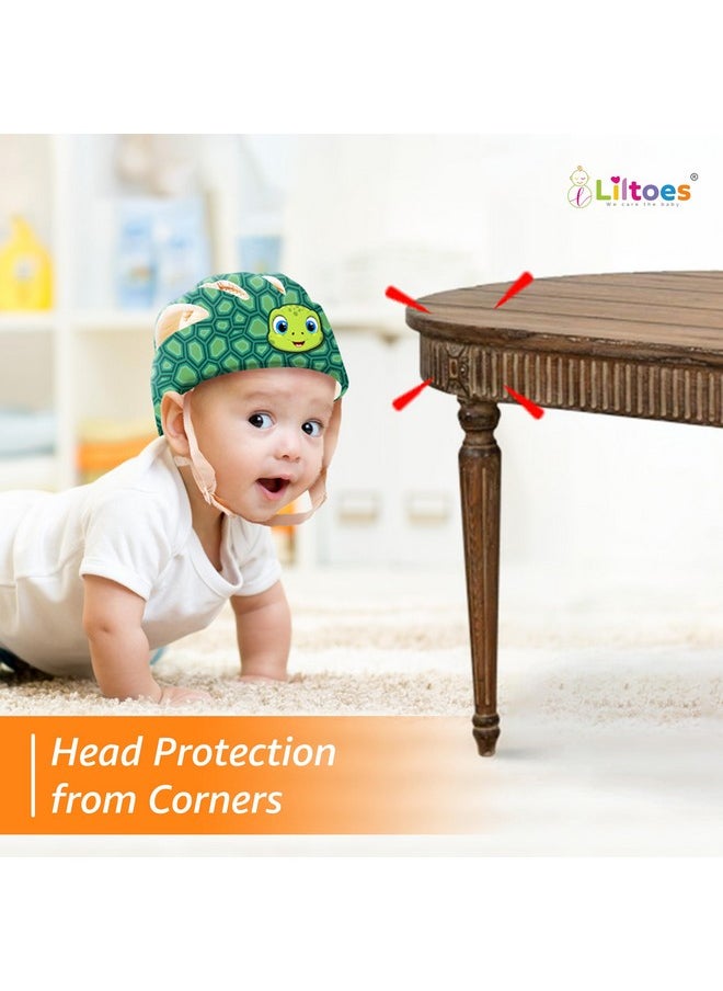 Baby Head Protector For Safety Of Kids 6M To 3 Years- Baby Safety Helmet With Proper Air Ventilation & Corner Guard Protection + 1 Pair Knee Pad + 1 Pair Elbow Pad (Yertle)