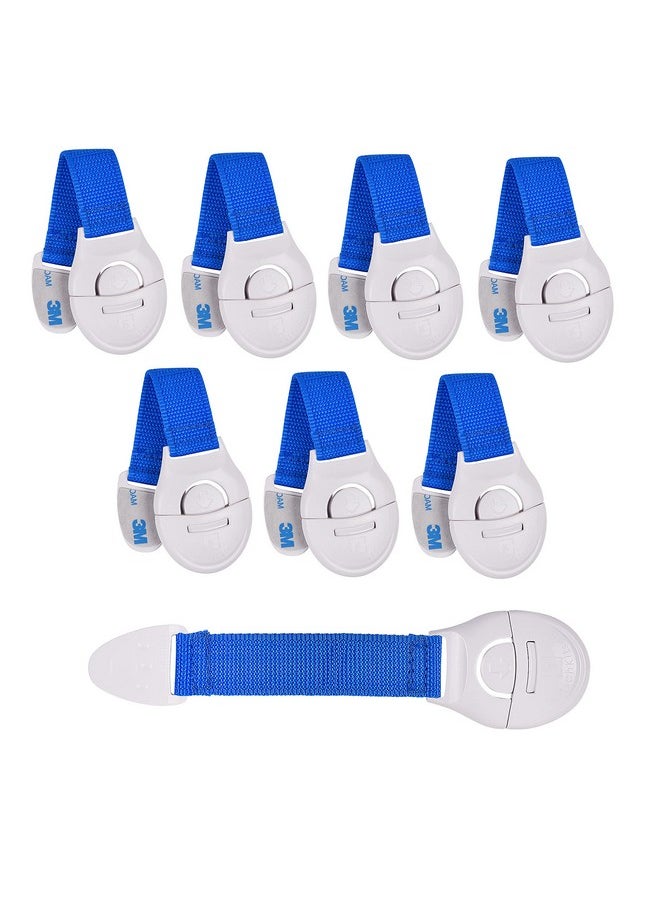 ® 8Pcs Baby Infant Child Proofing Safety Locks Latches Door Cupboard Cabinet Fridge Drawer Locks (Blue)