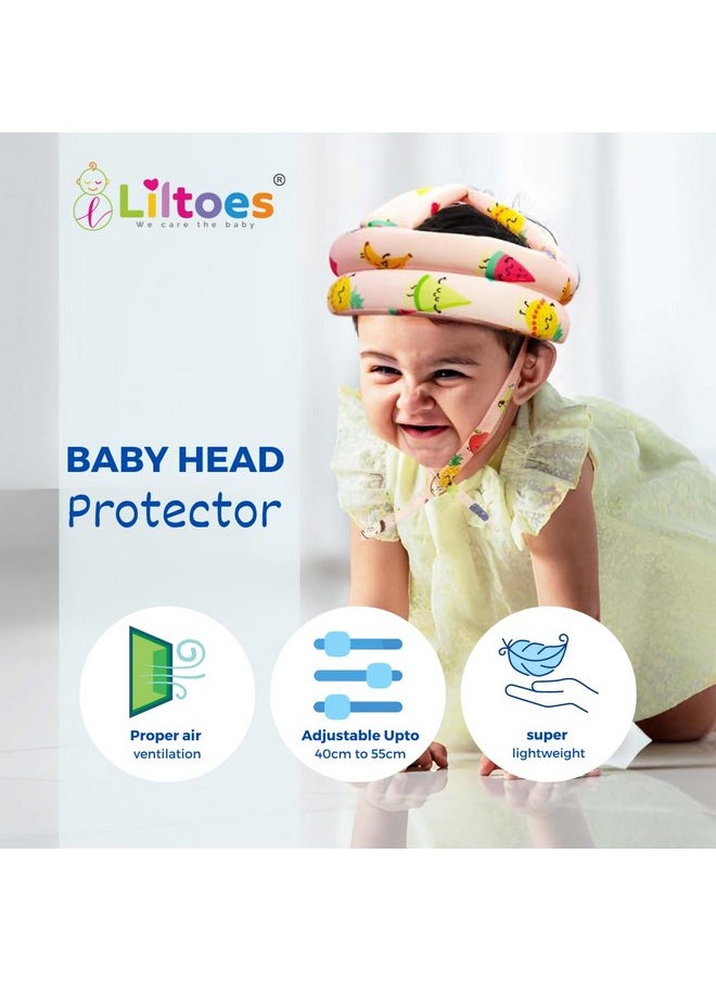 Baby Head Protector For Safety Of Kids 6M To 3 Years- Baby Safety Helmet With Proper Air Ventilation & Corner Guard Protection (Fruitcake)