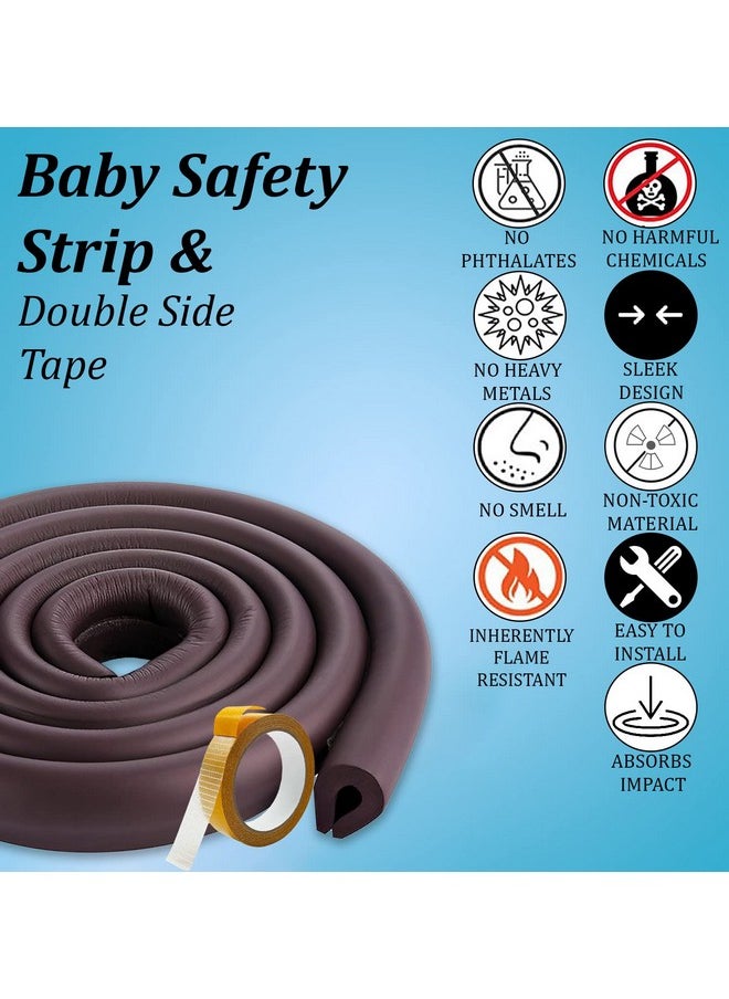 Baby Safety Strip Furniture Edge Guard Cushion Corner Cover 2 Meter 6.5 Feet Tape Infant Bump Protector (Ushape_Brown)