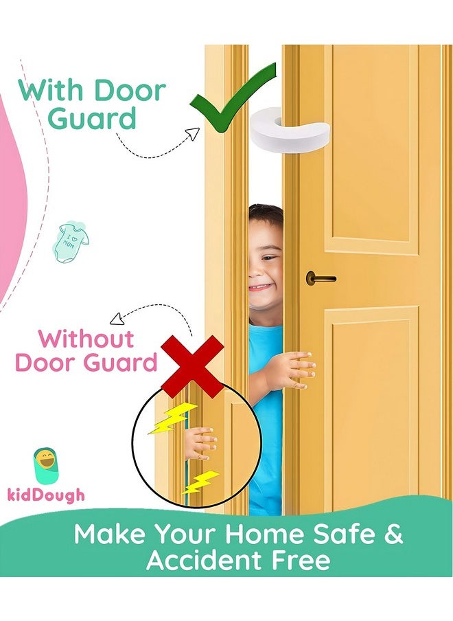 Baby Safety Kit - 2 Finger Pinch Door Hinge Guards + 2 C-Shape Door Stopper + 6 Socket Guards + 5 Child Safety Locks For Drawers, Cabinets Etc., All-In-One Baby Products, 1 Pack, Transparent