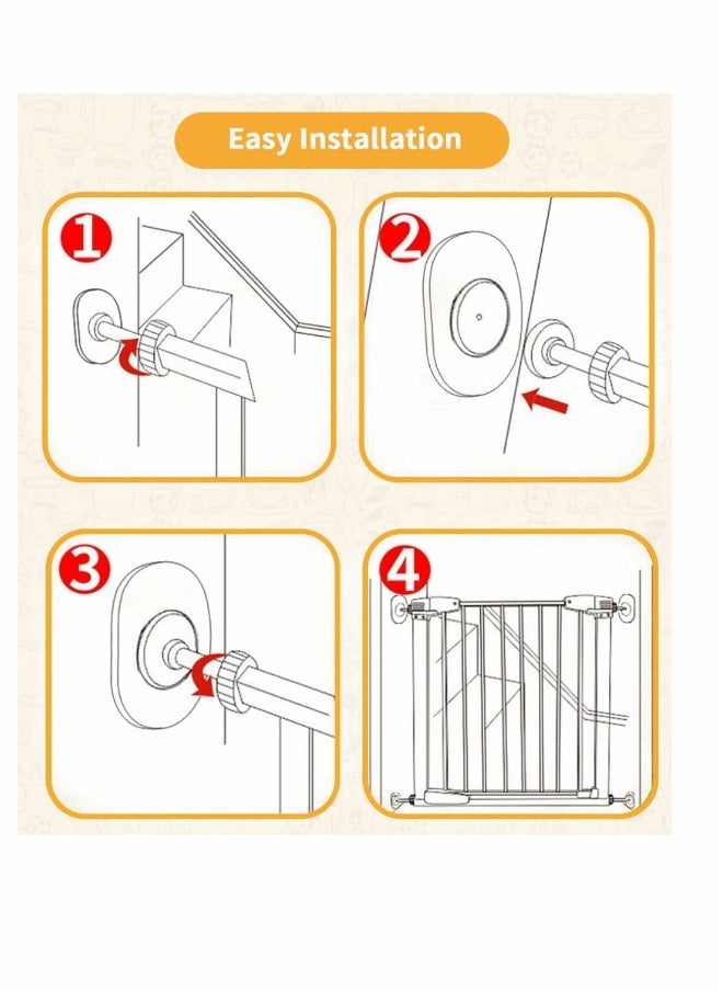 Baby Safety Gate Wall Protector, Pressure Mount No Punch Guard Fence Anti-Slip Mat Protector, Protect Pets and Dogs Gate Wall Stair Door Frame (White)