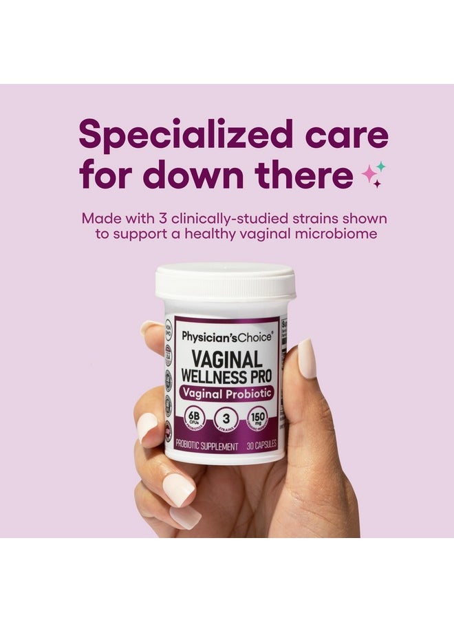 Physician's CHOICE Vaginal Probiotics for Women - Unique with Licorice Root - PH Balance, Odor Control, Yeast, Vaginal Microbiome & Feminine Health - 6B CFU - Organic Prebiotic, Cranberry - 30 CT